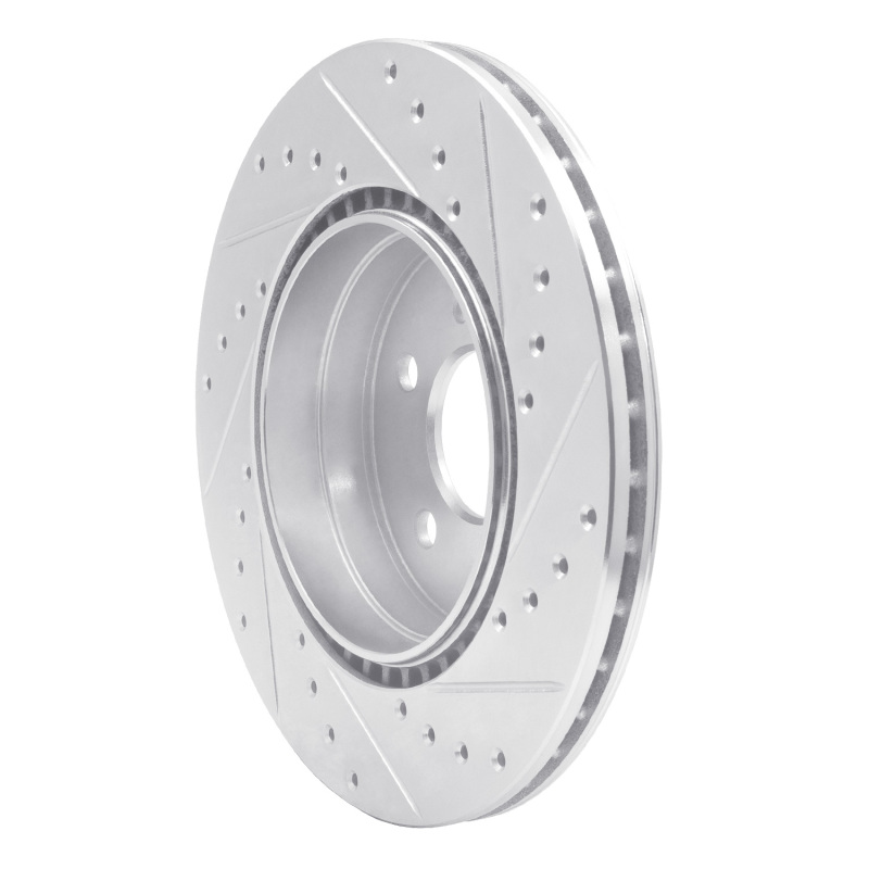 Mercedes-Benz SL500 Brake Rotor (1) - Rear Left - R1 Concepts - Drilled & Slotted - Silver - `93-`02